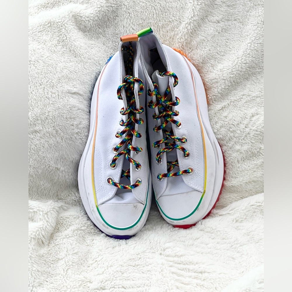 EUC Converse Chuck Taylor Pride Run Star High Hike Sneakers Size 7 Woman/5.5 Men - Picture 5 of 16